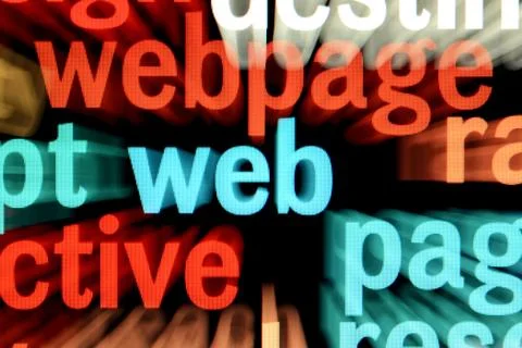 Webpage text on screen Foto stock