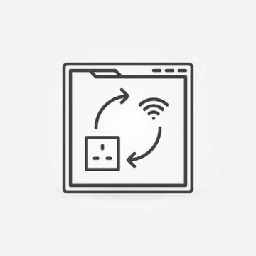 Webpage with UK smart socket vector concept linear icon 스톡 일러스트