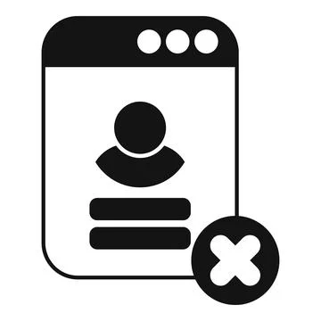 Webpage with user profile being deleted from server Illustrazione stock
