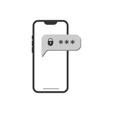 WebPhone password icon. Smartphone protected illstration symbol. Sign phone.. Stock Illustration
