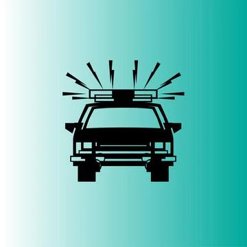 WebPolice car icon Black vector Design Stock Illustration