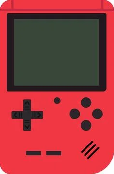 WebPortable Handheld red, Video Game, Portable Game console, Game Gadget Stock Illustration
