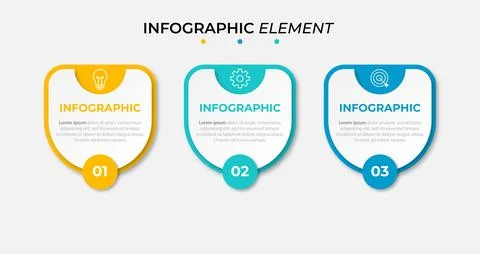 WebPresentation business infographic template with 3 options. Vector illust.. Stock Illustration