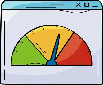 Webscreen performance gauge illustration vector website speed Stockillustratie