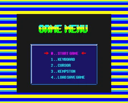 WebScreensaver of the old game on the computer. Game 8 bit. Loading the game  Stock Illustration