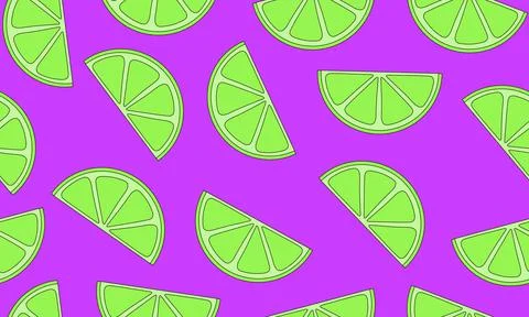 WebSeamless lime slice pattern illustration. Summer background. Stock Illustration