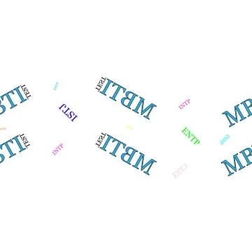 WebSeamless vector pattern. MBTI test. Isolated on a white background. Stock Illustration