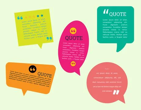WebSet of colorful quote frames. Speech bubbles with quotation marks.  Blog.. Stock Illustration