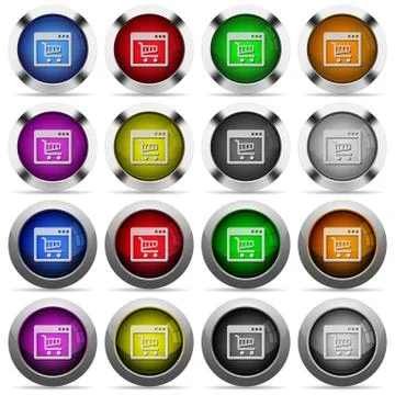 Webshop application glossy button set Stock Illustration