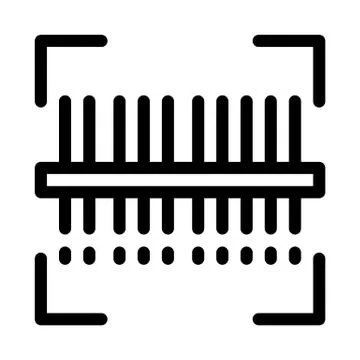 Webshop scanning barcode icon vector outline illustration Illustrazione stock