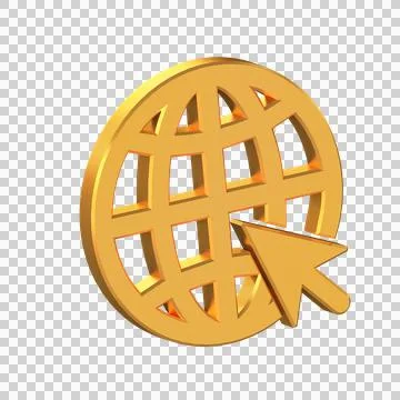 Website 3D Icon Isolated on Transparent Background Stock Illustration