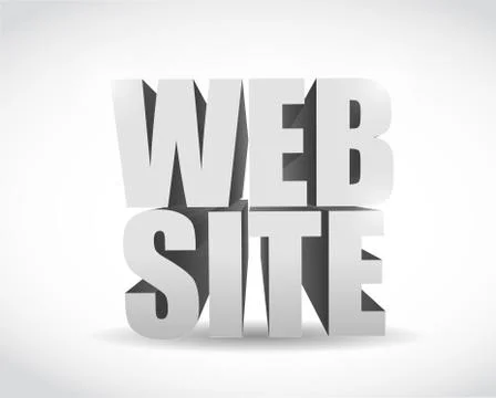 Website 3d text banner sign illustration Stock Illustration