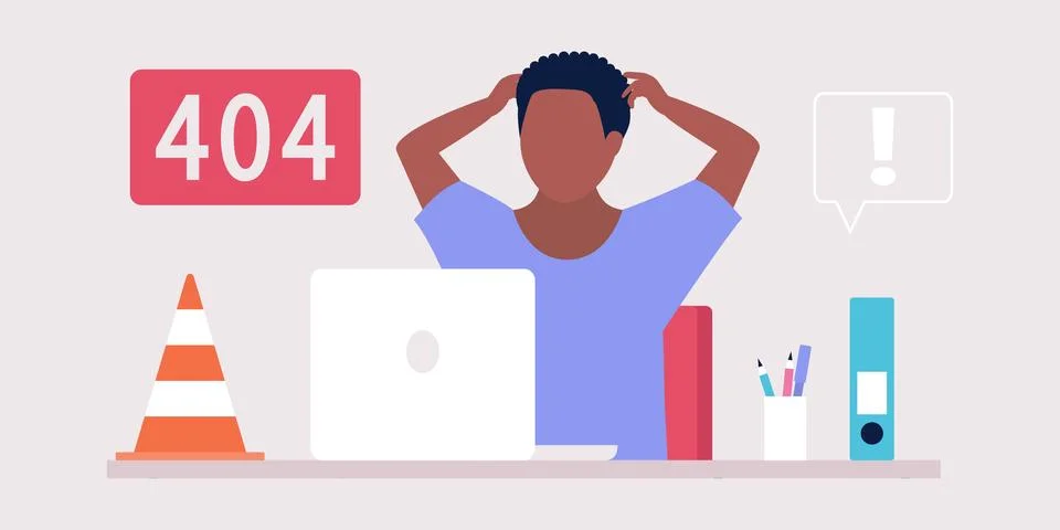Website 404 error concept Stock Illustration
