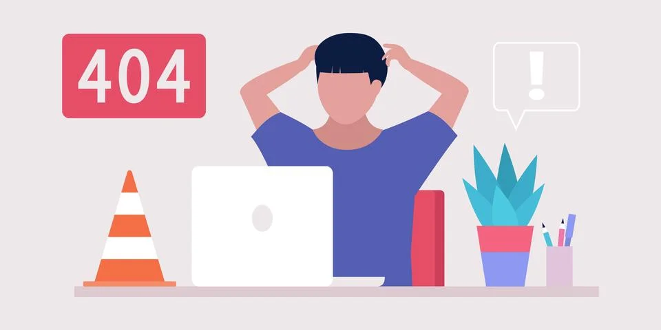 Website 404 error Stock Illustration