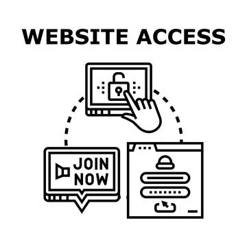 Website access online login digital security concept Illustrazione stock