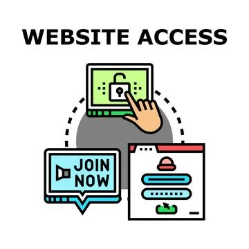 Website access online login digital security concept Illustrazione stock
