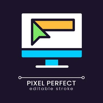Website address pixel perfect RGB color icon for dark theme Stock Illustration