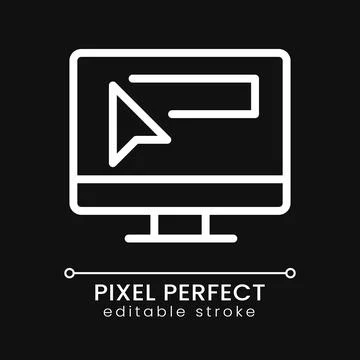 Website address pixel perfect white linear icon for dark theme イラスト素材
