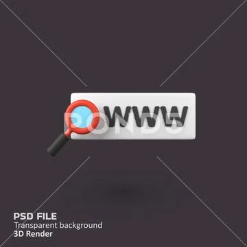 Website Address Search isolated 3d render icon illustration PSD Template
