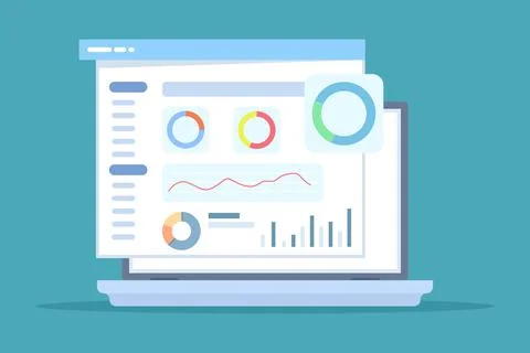 Website admin dashboard illustration concept Stock Illustration