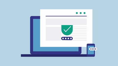 Website admin panel, Website password protection 2d animation with alpha matte Stock Footage 335732818
