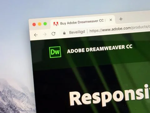Website of Adobe Dreamweaver Creative Cloud Stock Photos