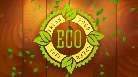 Website advertisement for fresh green eco nutrient product with wavy edge Stock Footage