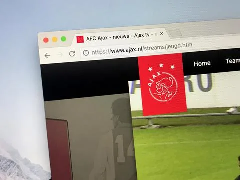 Website of AFC Ajax Stock Photos