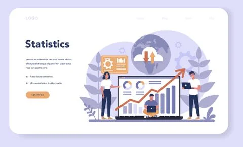 Website analysis concept web banner or landing page. Web page Stock Illustration