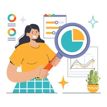 Website analysis. Conversion rate and traffic analysis. Experts analyzing イラスト素材