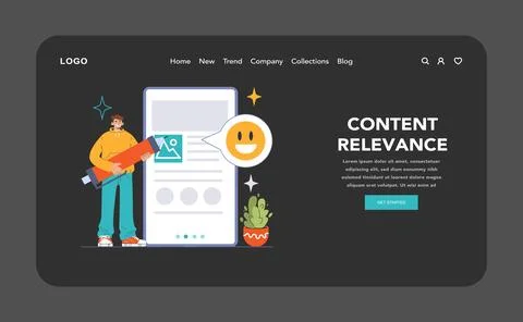 Website analysis dark or night mode web or landing. Conversion rate Illustrazione stock
