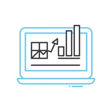 Website analysis line icon, outline symbol, vector illustration, concept sign 스톡 일러스트