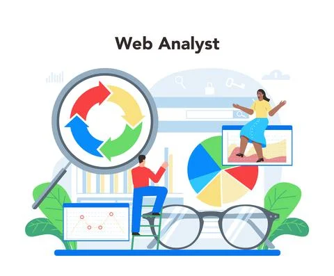 Website analyst concept. Web page improvement for business Stock-Illustration