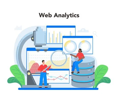 Website analyst concept. Web page improvement for business Stock Illustration