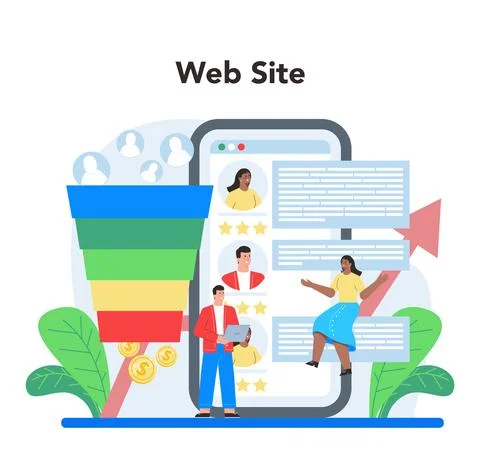 Website analyst online service or platform. Web page improvement イラスト素材