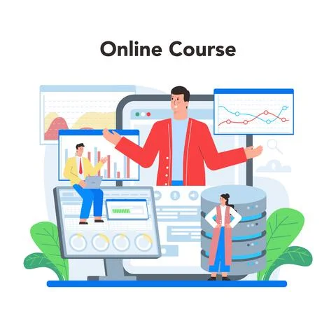 Website analyst online service or platform. Web page improvement Stock Illustration