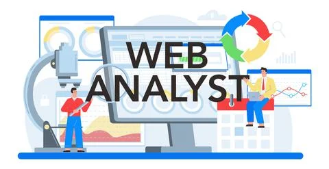 Website analyst typographic header. Web page improvement for business Stock-Illustration