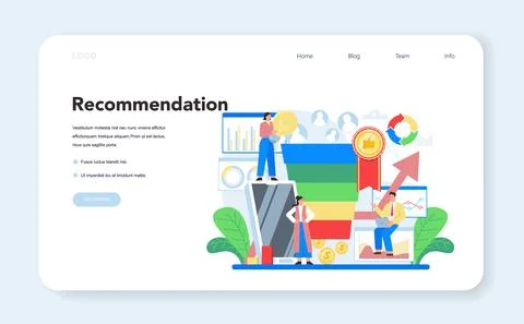 Website analyst web banner or landing page. Web page improvement Stock-Illustration