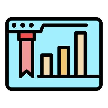 Website analytic icon color outline vector 스톡 일러스트