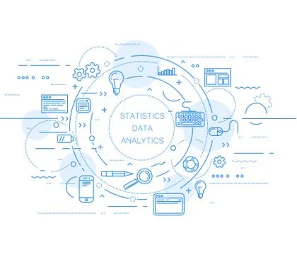 Website analytics and data statistics abstract design Stock Illustration