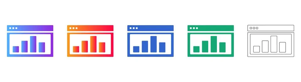 Website Analytics Dashboard Icons for Web Developers 스톡 일러스트