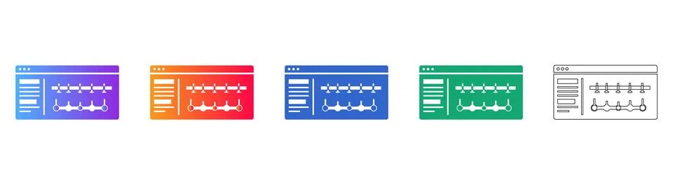 Website Analytics Data Dashboard Icons イラスト素材