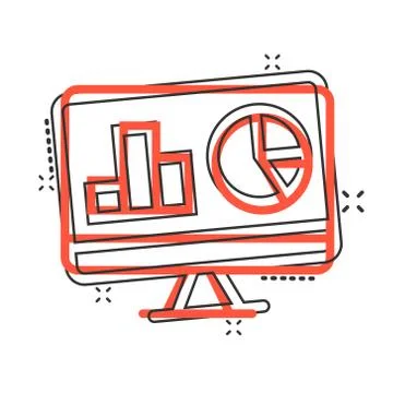 Website analytics icon in comic style. SEO data cartoon vector illustration o 스톡 일러스트