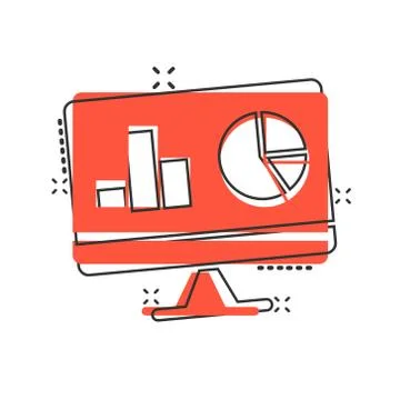Website analytics icon in comic style. SEO data cartoon vector illustration o イラスト素材