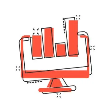 Website analytics icon in comic style. SEO data cartoon vector illustration o イラスト素材