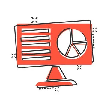 Website analytics icon in comic style. SEO data cartoon vector illustration o イラスト素材