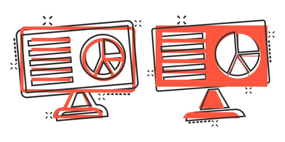 Website analytics icon in comic style. SEO data cartoon vector illustration o イラスト素材