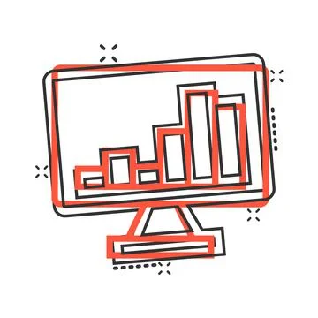 Website analytics icon in comic style. SEO data cartoon vector illustration o イラスト素材