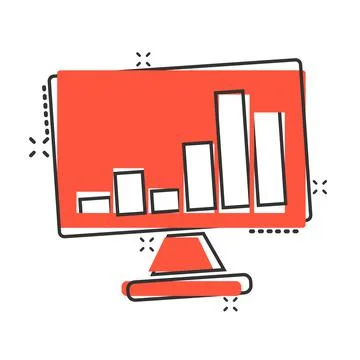 Website analytics icon in comic style. SEO data cartoon vector illustration o イラスト素材