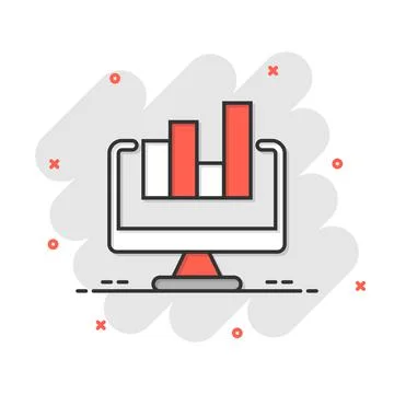 Website analytics icon in comic style. SEO data cartoon vector illustration o 스톡 일러스트